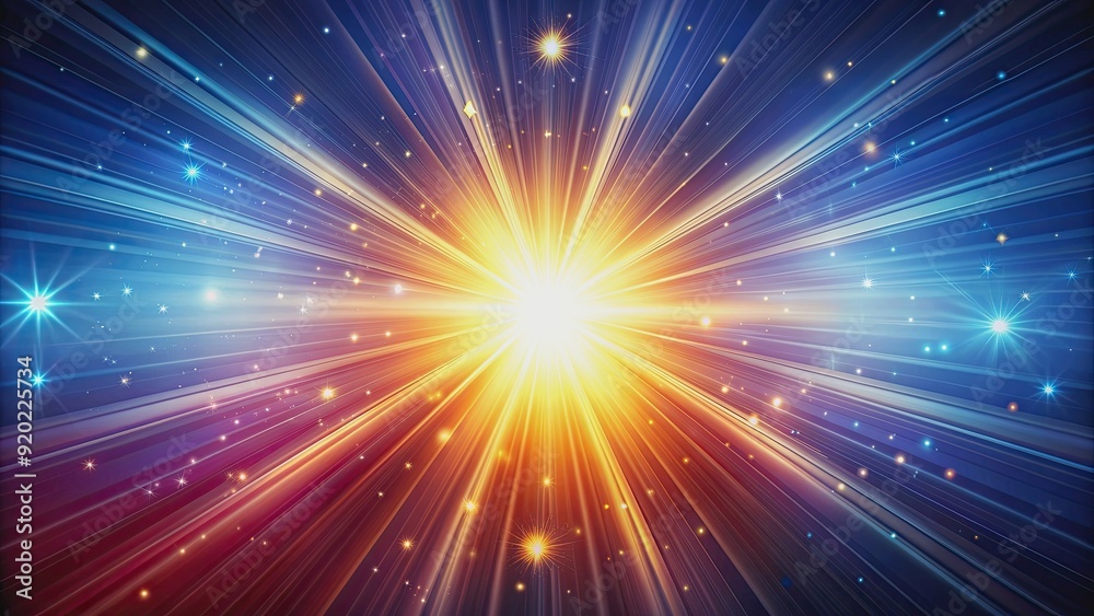 Abstract celestial background with bright, radiant light emanating from a central point, creating a starburst effect Abstract celestial background with bright, radiant light emanating from a central point, creating a starburst effect