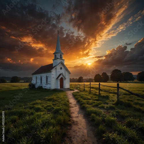 church in the sunset