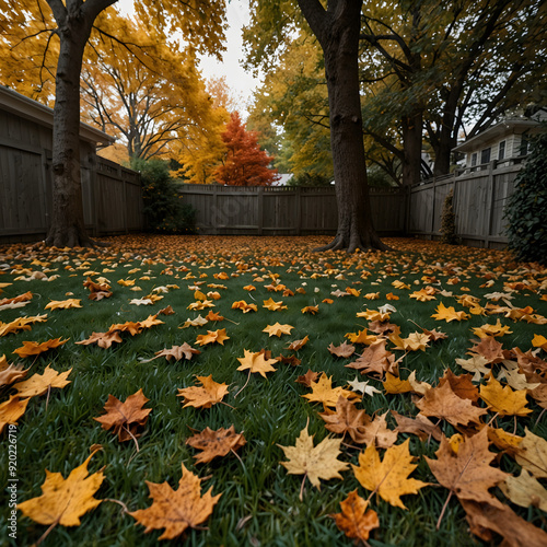 autumn leaves in the yard