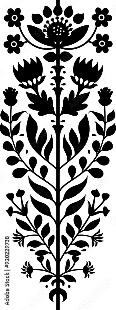 Hungarian embroidery vertical pattern border Hungarian embroidery vertical pattern border