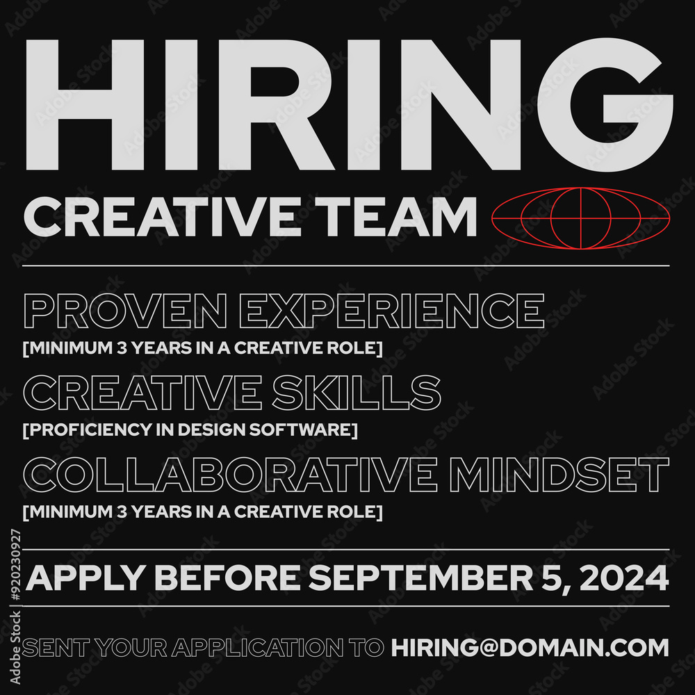 Obraz premium Hiring Black Instagram Post Creative Team