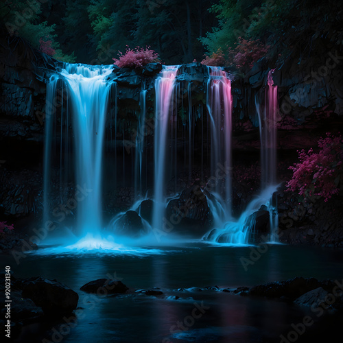 waterfall in the night