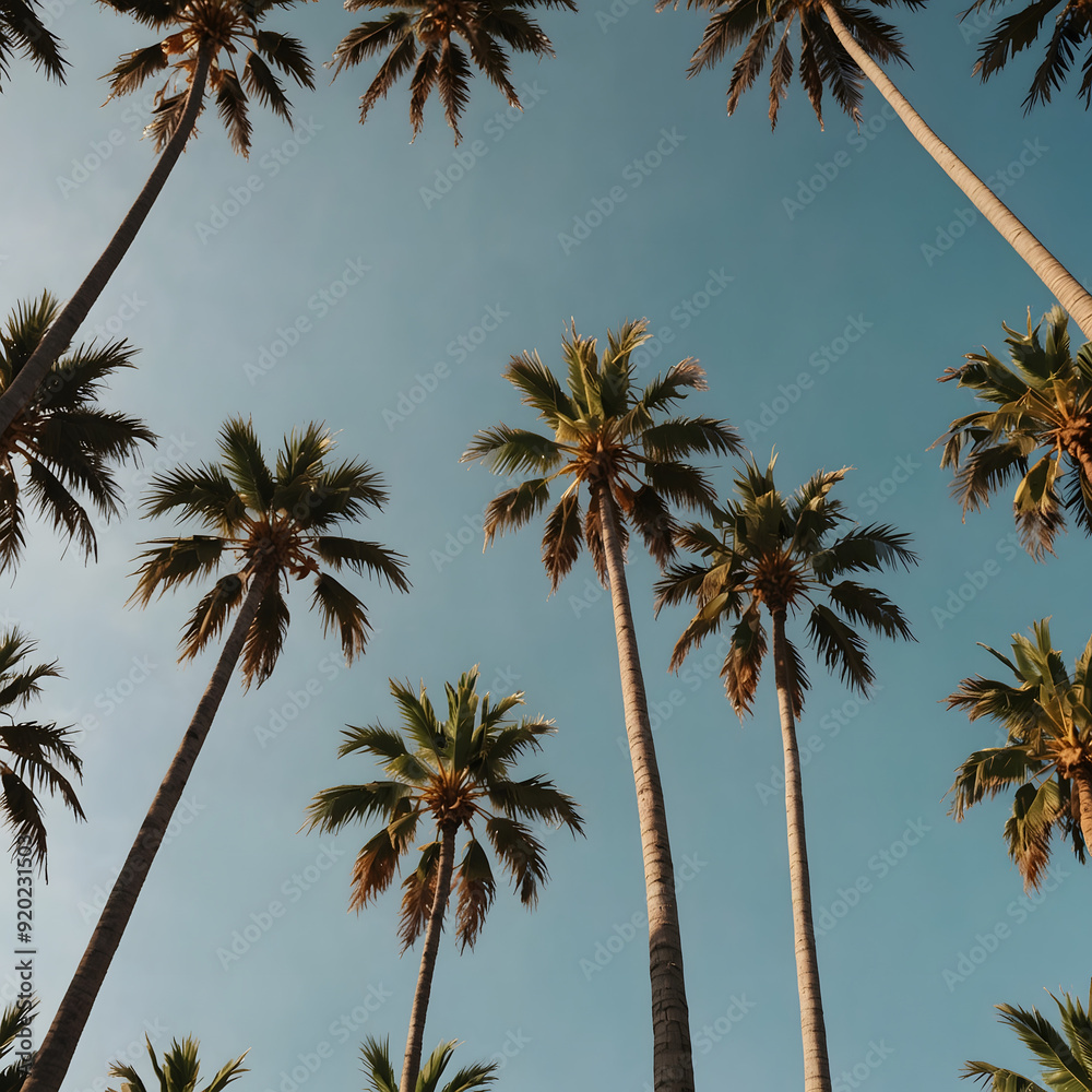 Obraz premium palm trees against blue sky