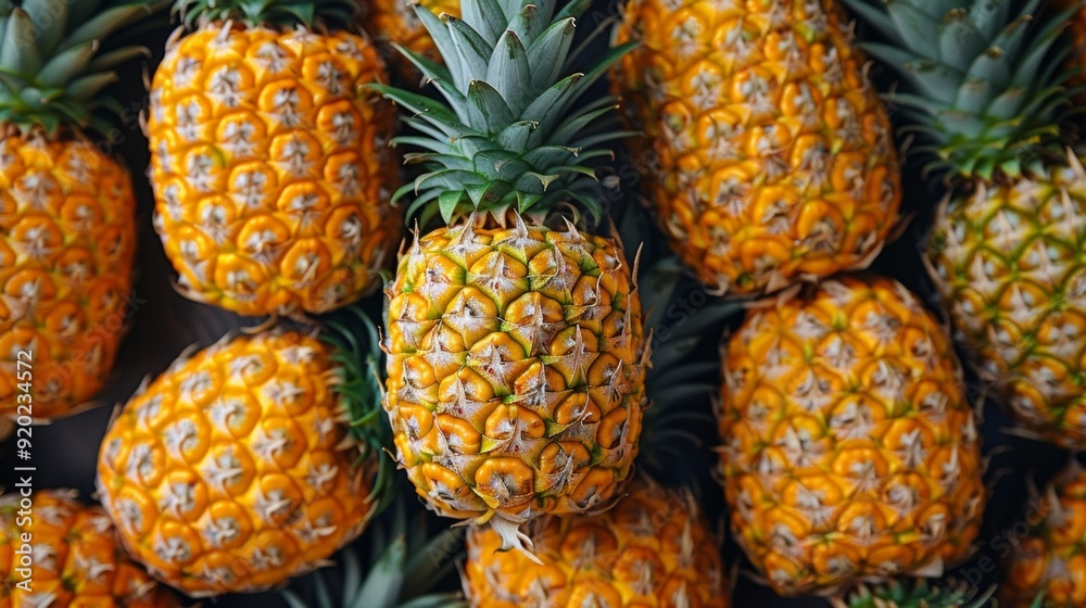 Ripe Tropical Pineapples Arrangement with Fresh Juicy Slices for Healthy Eating and Vegetarian Cuisine Ripe Tropical Pineapples Arrangement with Fresh Juicy Slices for Healthy Eating and Vegetarian Cuisine