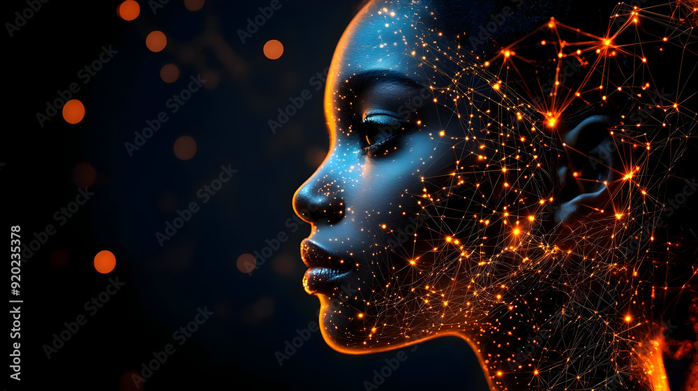 A stylized profile of a person with glowing connections representing technology and innovation. A stylized profile of a person with glowing connections representing technology and innovation.