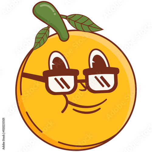 Groovy Retro Oranges Character Illustration