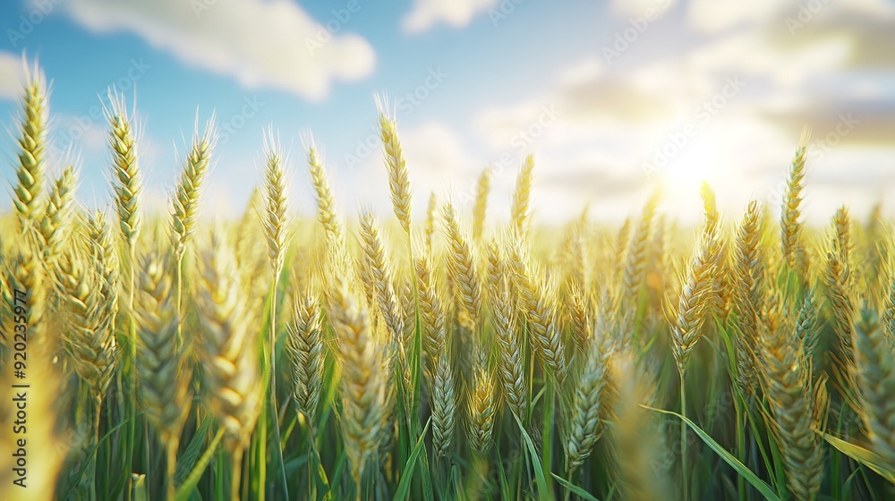A serene cornfield bathed in golden sunlight with radiant sunbeams breaking through the foliage. A serene cornfield bathed in golden sunlight with radiant sunbeams breaking through the foliage.