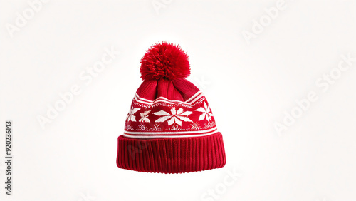 red Knit Cap isolated on white background
