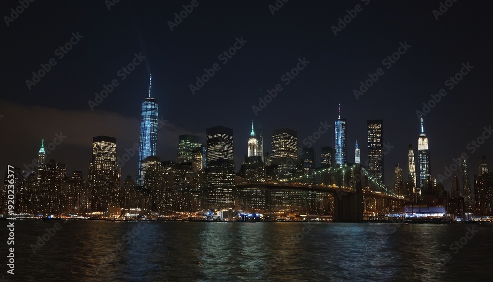 A night view of the Manhattan skyline from across the Hudson River 7 A night view of the Manhattan skyline from across the Hudson River 7