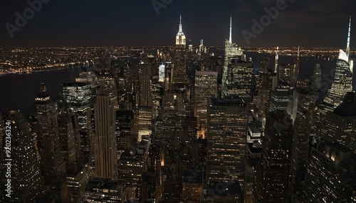 A night view of the Manhattan skyline from across the Hudson River 14