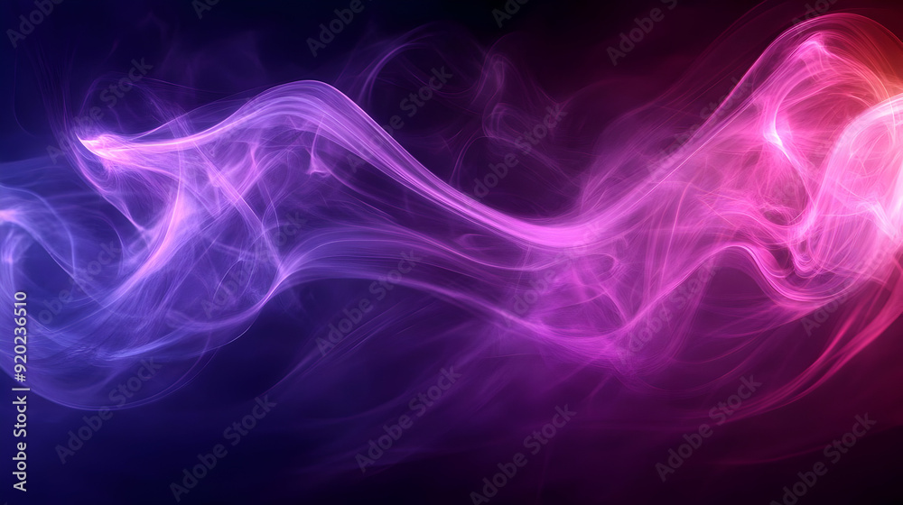 Abstract swirling smoke in vibrant colors of pink and purple against a dark background. Abstract swirling smoke in vibrant colors of pink and purple against a dark background.