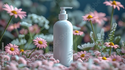 White Bottle in Flower Field