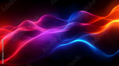Abstract waves of vibrant colors flowing in a dark background, creating a dynamic visual effect.