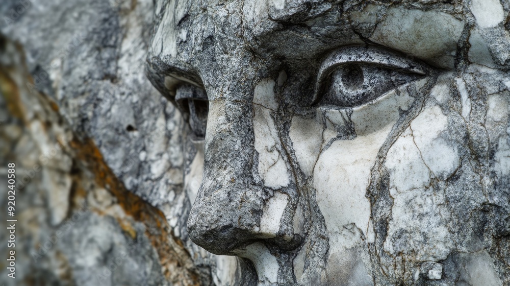 Close-up of a marble face in a quarry with fine details of the stone texture and patterns visible Close-up of a marble face in a quarry with fine details of the stone texture and patterns visible