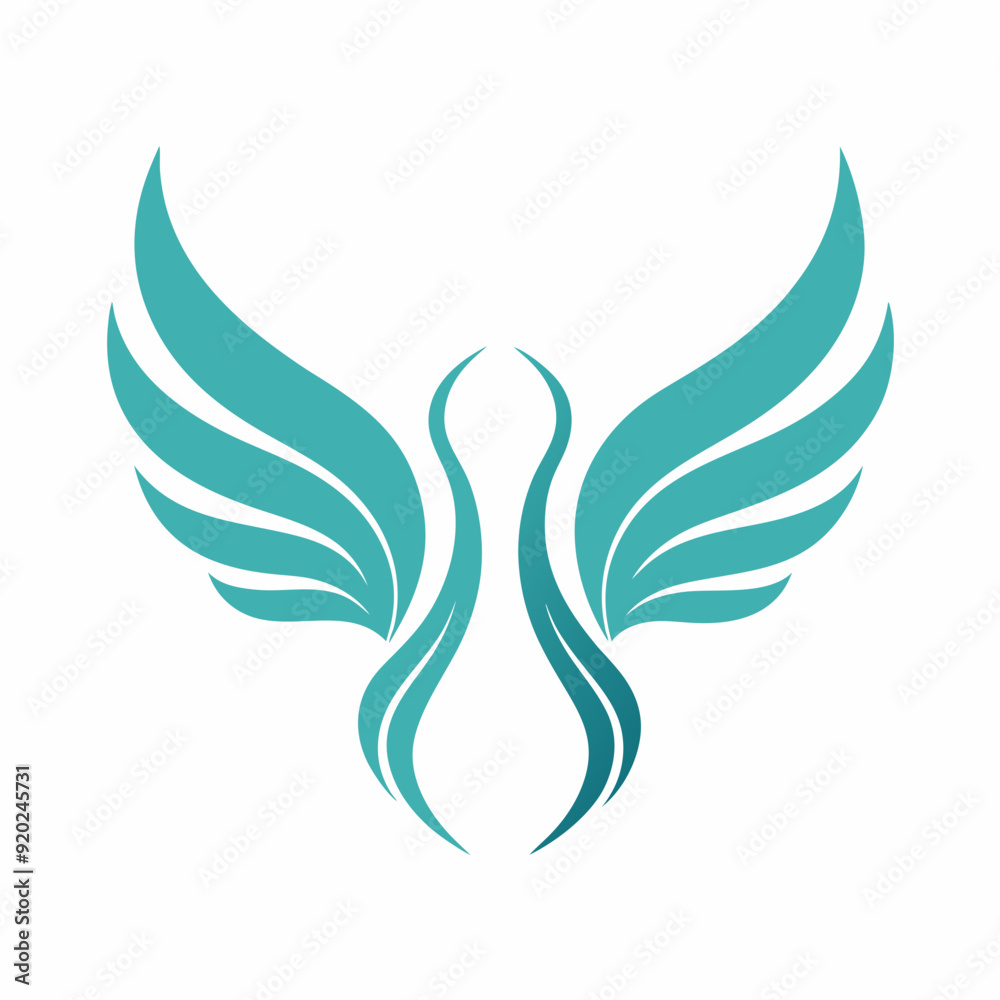 Obraz premium Wings icon logo design vector art Illustration. 
