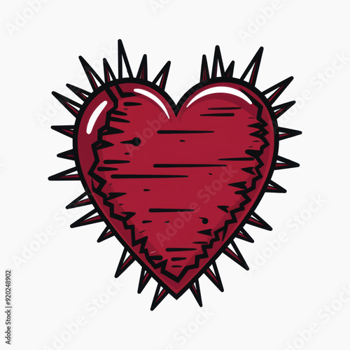 Spiky red heart illustration