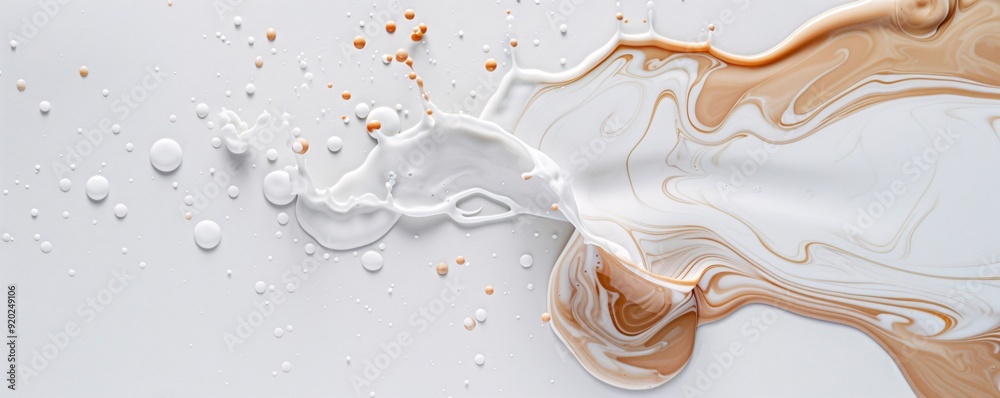 Swirling milk and coffee forming natural patterns, organic shapes, calming and artistic. , Swirling milk and coffee forming natural patterns, organic shapes, calming and artistic. ,
