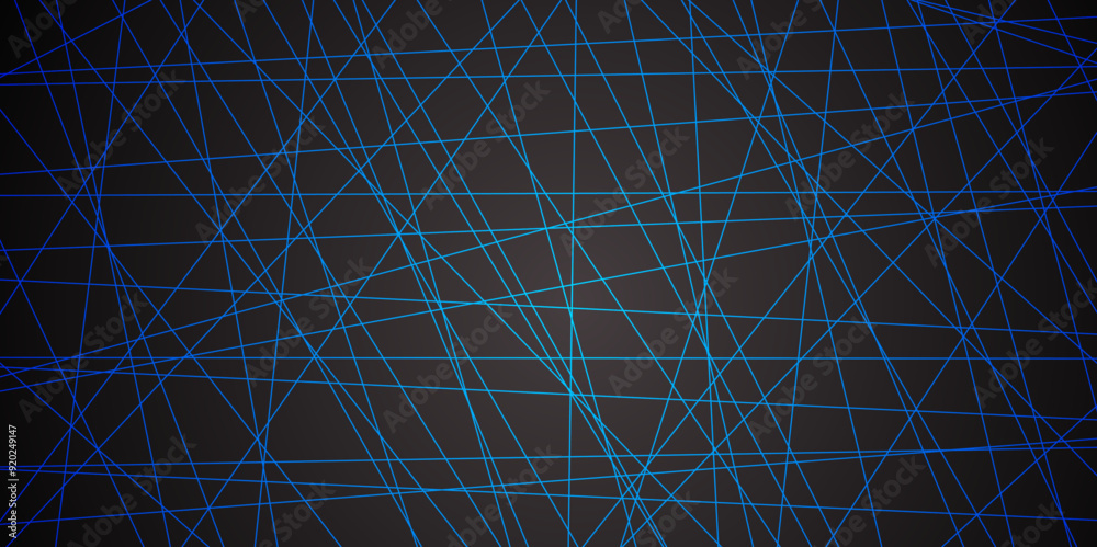 Fototapeta premium Abstract lines in black and white tone of many squares and rectangle shapes on white background. Metal grid isolated on the white background. nervures grey abstract perspective Random chaotic .