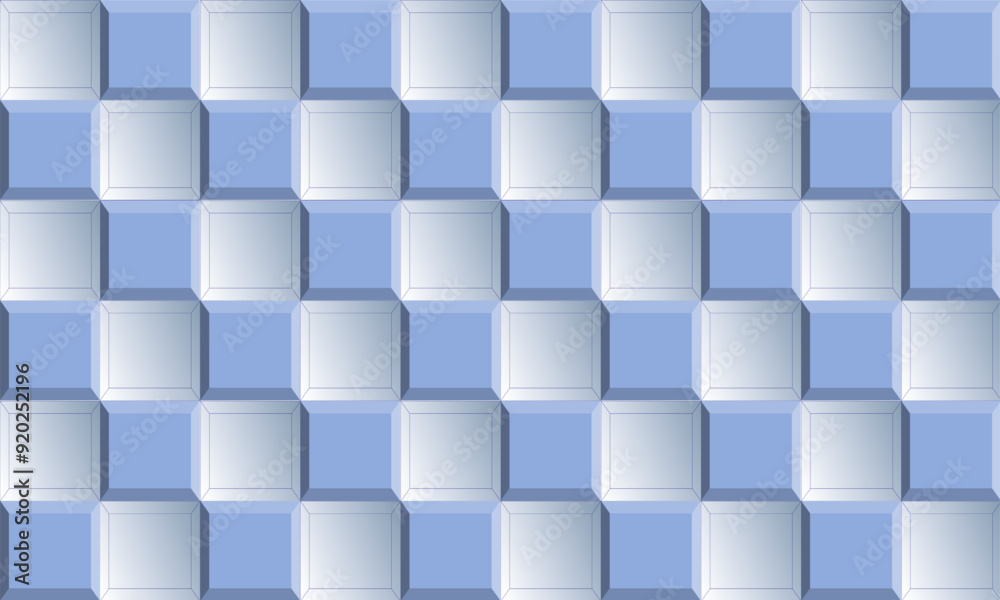Blue tone cube 3D button seamless repeat pattern, replete image design for fabric printing or wallpaper, blue abstract wall, checkerboard boxes Blue tone cube 3D button seamless repeat pattern, replete image design for fabric printing or wallpaper, blue abstract wall, checkerboard boxes