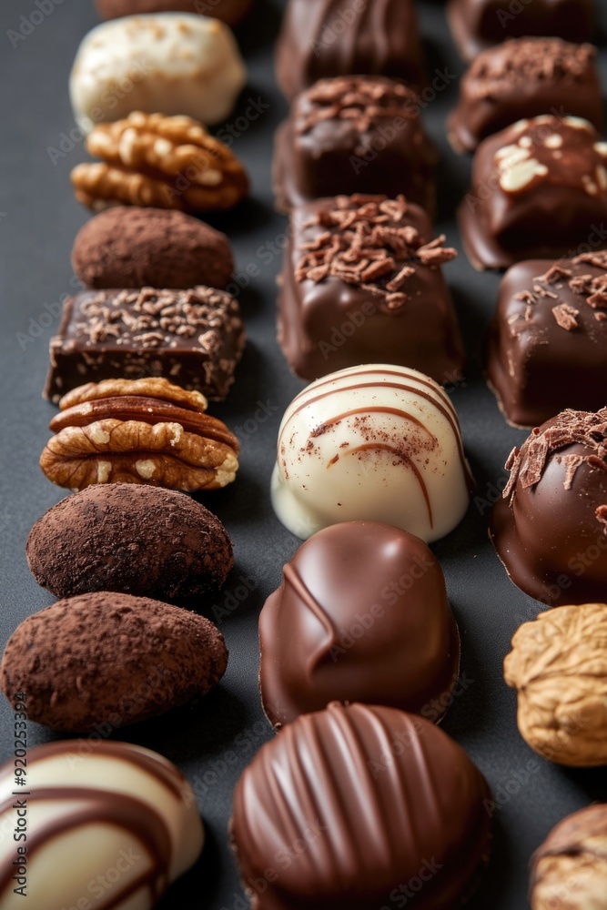 Variety of Chocolates on Display Variety of Chocolates on Display