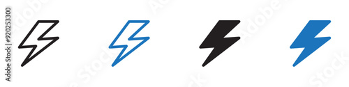 Lightening bolt Simple thin line stroke vector
