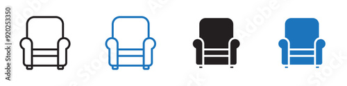 Sofa icon Simple thin line stroke vector