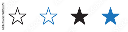 Star icon Simple thin line stroke vector