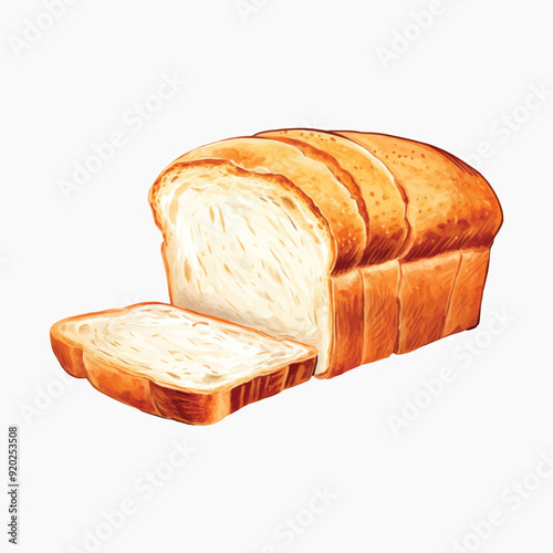 Freshly baked sliced bread loaf