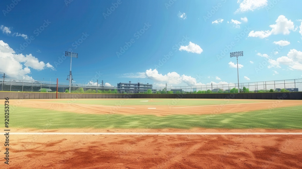 Serene Softball Field. Peaceful sports environment concept Serene Softball Field. Peaceful sports environment concept