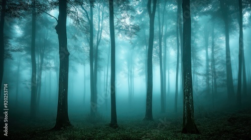 Mysterious Foggy Forest