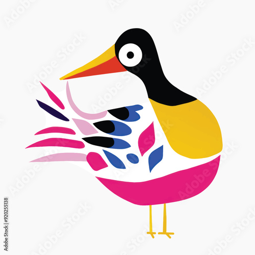 Colorful abstract bird illustration