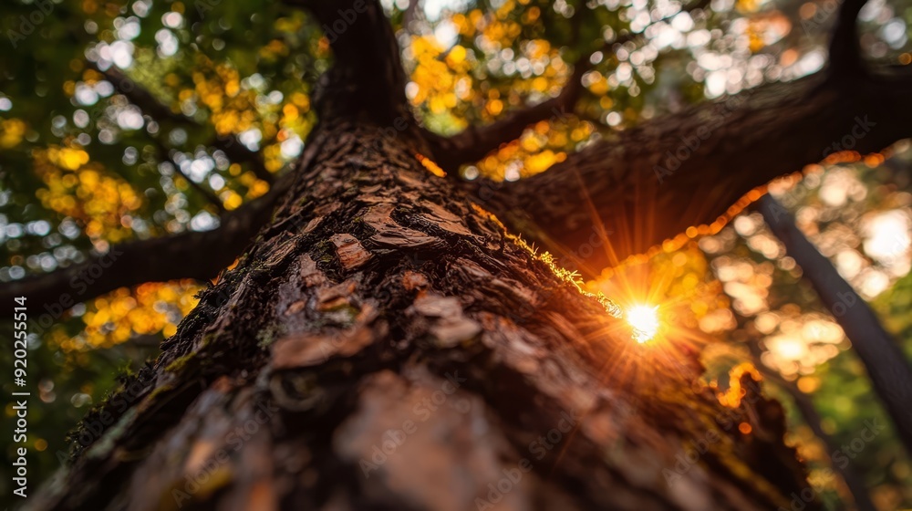 A close-up of a tree with sunlit leaves in the foreground and sun-kissed leaves in the background A close-up of a tree with sunlit leaves in the foreground and sun-kissed leaves in the background