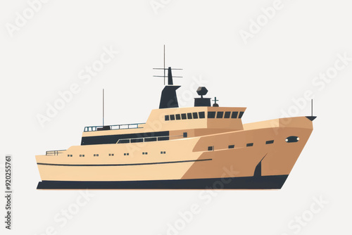 Modern yacht vector illustration