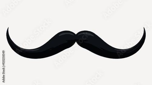 Classic black handlebar mustache