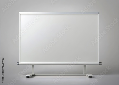 Isolated white smart board on a light gray background, with a subtle shadow and a modern minimalist aesthetic, perfect for digital technology concepts.