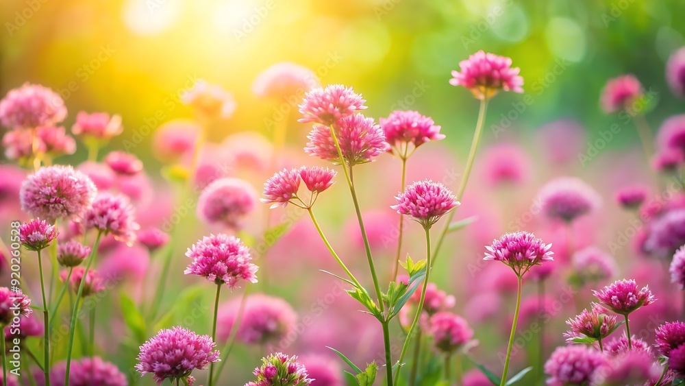 Pink Flowers in a Field of Sunshine. Pink Flowers in a Field of Sunshine.