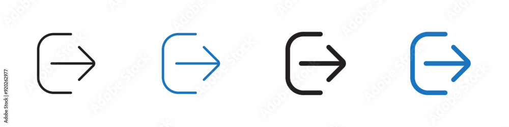 Logout icon Flat symbol set outline Logout icon Flat symbol set outline