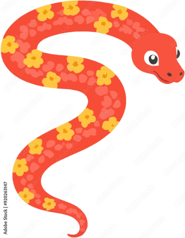 Naklejka premium Snake Floral Chinese Symbol Tradition