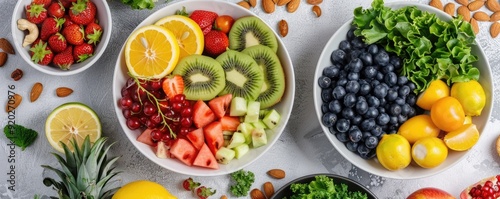 A Colorful Arrangement of Fresh Fruits and Berries