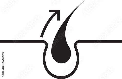 Hair care flat icon. Hair Follicle Treatment, glyph silhouette for trichology. Shiny healthy hair sign. Healthy Dermatology for Epidermis Filled vector illustration isolated on transparent background.