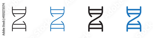 DNA icon linear thin line icon graphics set 