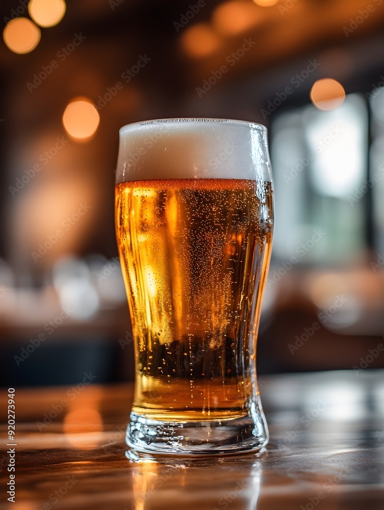 Pouring a Refreshing Pint of Craft Beer in a Cozy Pub Setting Pouring a Refreshing Pint of Craft Beer in a Cozy Pub Setting