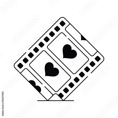 Classic film strip icon, suitable for cinema, movies, or photography