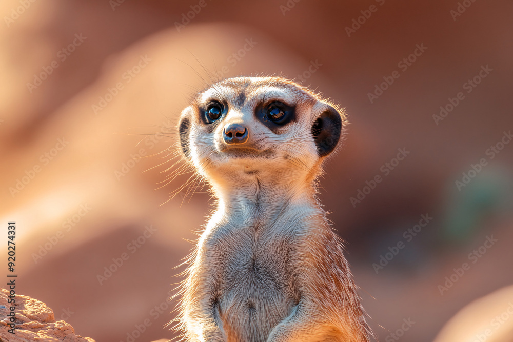 custom made wallpaper toronto digitalA cute meerkat portrait in the African desert, a symbol of wildlife conservation and biodiversity. It can be used for educational and environmental purposes.