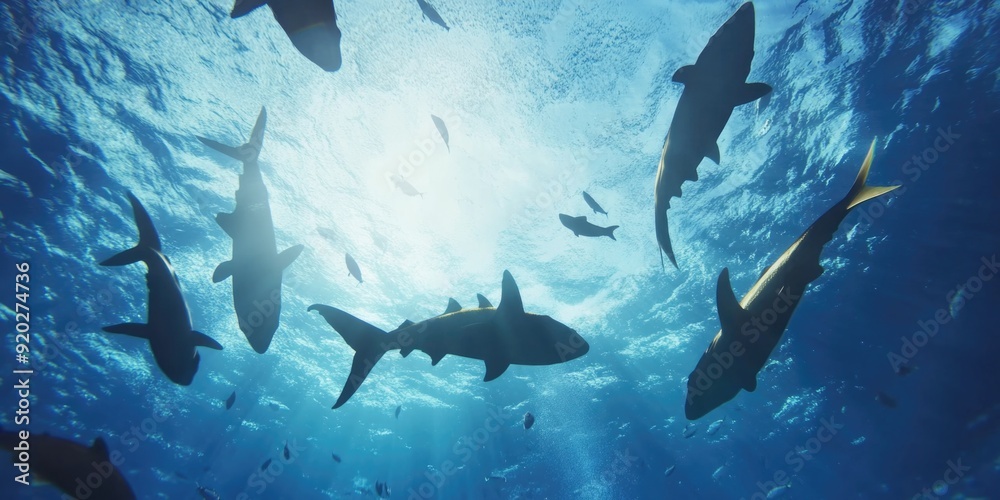 Obraz premium School of fish in ocean