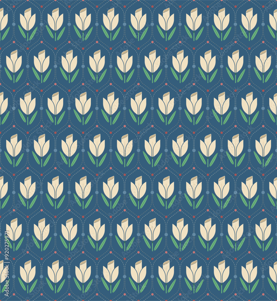 Cute feminine seamless pattern of lily flowers. Cute feminine seamless pattern of lily flowers.