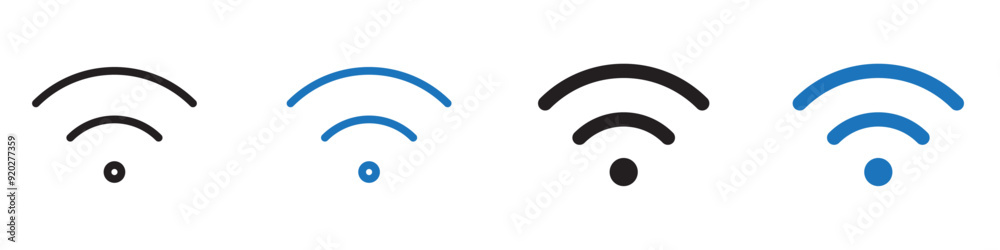 Wifi icon flat and simple set design Wifi icon flat and simple set design