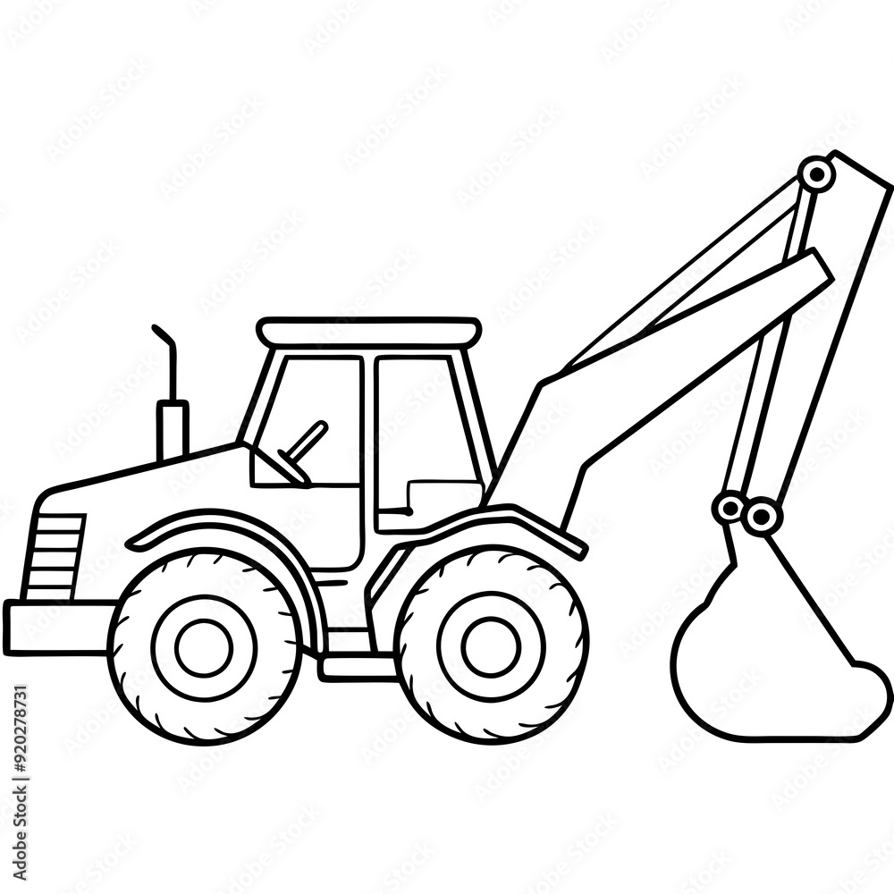Fototapeta premium A backhoe loader art vector illustration
