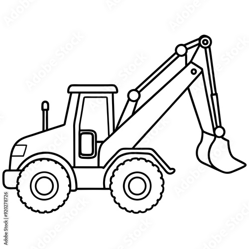 A backhoe loader  art vector illustration