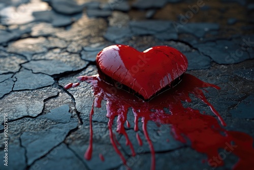 Bleeding heart on street